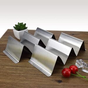 Taco Holder Stainless Steel Taco Stand with Handle Taco Holders Rack Trays for 3 Tacos Oven Grill and Dishwasher Safe Set of 2