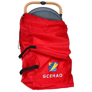 car seat travel bag,stroller bag for airplane,stroller travel bag for standard & double strollers(red)