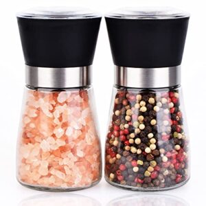 errandshelper salt and pepper grinder set spice mill refillable grinders (2.5 inches x 5.1 inches)