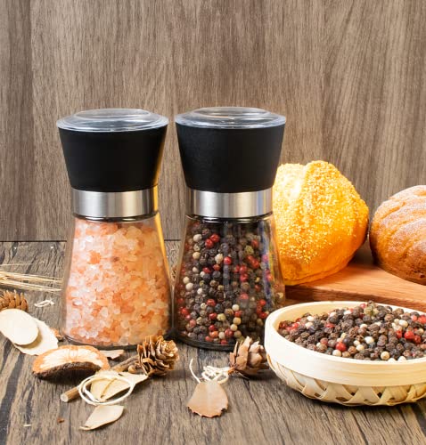 ErrandsHelper Salt and Pepper Grinder Set Spice Mill Refillable Grinders (2.5 inches x 5.1 inches)