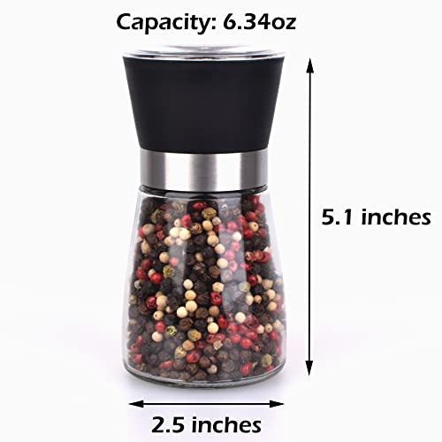 ErrandsHelper Salt and Pepper Grinder Set Spice Mill Refillable Grinders (2.5 inches x 5.1 inches)