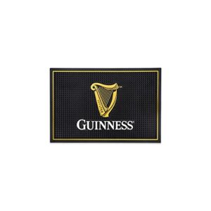 guinness bar and spill mat for countertops | irish rubber bar mat for drips with guinness harp logo | professional bar service mat with guinness beer, 18 x 12” compatible