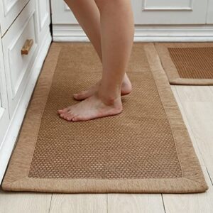 lufeijiashi kitchen rugs and mats non skid washable set of 2 pcs absorbent kitchen runner rugs farmhouse kitchen floor mats for in front of sink 20"x32"+20"x48"