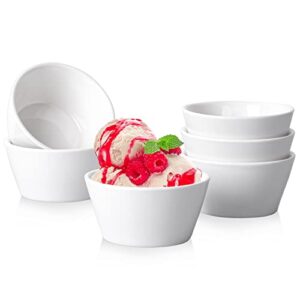 taeochiy porcelain small bowls, 8 ounce dessert bowls, ramekins oven safe, ice cream bowls, bouillon cups, set of 6