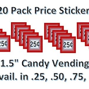 Vending Price Stickers for Candy Machines (20 Pack)