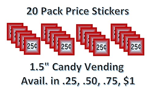 Vending Price Stickers for Candy Machines (20 Pack)