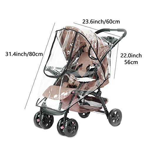 Ginchain Stroller Rain Cover, Universal Stroller Accessory, Waterproof Rainproof Windproof Weather Shield, Baby Travel Stroller Shield, Protect from Dust Snow Insects