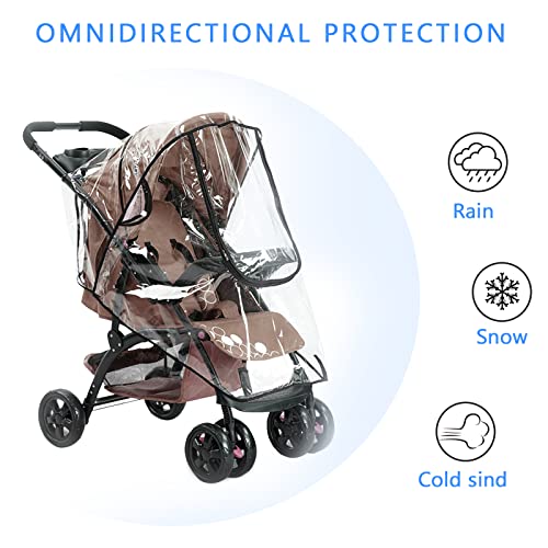 Ginchain Stroller Rain Cover, Universal Stroller Accessory, Waterproof Rainproof Windproof Weather Shield, Baby Travel Stroller Shield, Protect from Dust Snow Insects