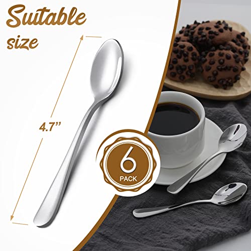 Hiware 6 Pcs Demitasse Espresso Spoons, 4.7 Inches Stainless Steel Mini Coffee Spoons