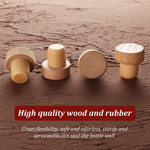 Wine Bottle Corks T Shaped Cork Plugs for Wine Cork Wine Stopper Reusable Wine Corks Wooden and Rubber Wine Stoppers Bottle Stoppers Sealing Plug Bottle Stopper for Beer Bottles Craft (24 Pieces)