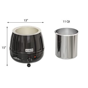 KoolMore Commercial Soup Kettle Warmer with Hinged Lid and Removable Pot Insert for Buffet, Restaurant, Party, Event, and Catering, Large 2.4 Gallon, Electric [Black] (SK-BK-3G)