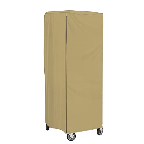 Pan Rack Cover Heavy-Duty Waterproof Bakery Single Rack Cover- 28"L x 23"W x 64"H Beige