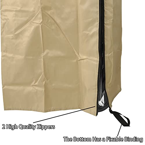 Pan Rack Cover Heavy-Duty Waterproof Bakery Single Rack Cover- 28"L x 23"W x 64"H Beige