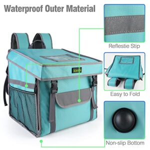 iceMi Insulated Food Delivery Bag,Food Delivery Backpack,Catering Bag,Hot and Cold Thermal Food Bag for FoodDelivery,Picnic,BBQs,Parties,Shopping,Holiday(Dark Green)