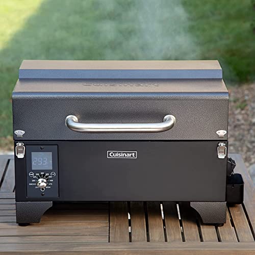 Cuisinart CPG-256 Portable Wood Pellet Grill and Smoker, Black and Dark Gray