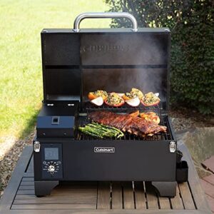 Cuisinart CPG-256 Portable Wood Pellet Grill and Smoker, Black and Dark Gray