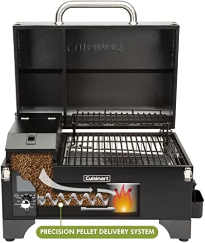 Cuisinart CPG-256 Portable Wood Pellet Grill and Smoker, Black and Dark Gray