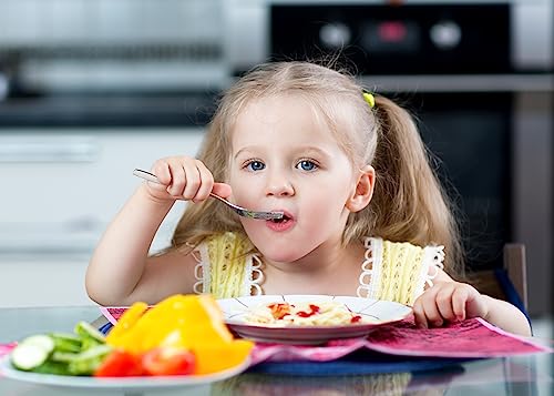 9 Piece Stainless Steel Kids Forks - Child and Toddler Safe Flatware - Kids Utensil Set - Metal Kids Cutlery Set - Includes a Total of 9 Small Kids Forks