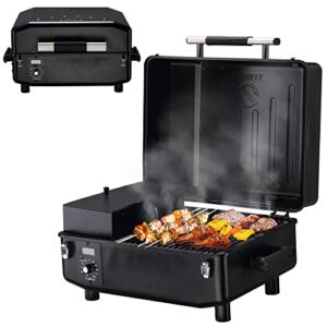 z grills zpg-200a portable wood pellet grill & smoker 8 in 1 bbq grill digital control system, 202 sq in black