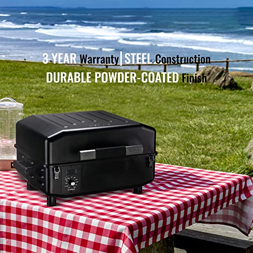 Z GRILLS ZPG-200A Portable Wood Pellet Grill & Smoker 8 in 1 BBQ Grill Digital Control System, 202 Sq in Black
