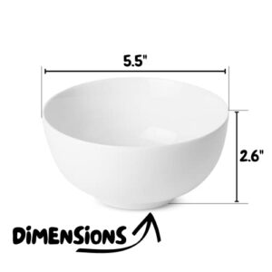 BTaT- White Cereal Bowls, Set of 12, 16 Ounces, Bowls, Cereal Bowl, White Bowls, Small Bowls, White Soup Bowls, Porcelain Bowl, Set of Bowls, White Porcelain Bowls, Deep Bowls