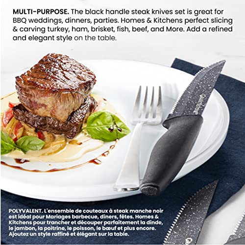 Granitestone Nutriblade 6-Piece Steak Knives with Comfortable Handles, Stainless Steel Serrated Blades – Dishwasher-safe and Rust-proof Steak Knife For Home and Restaurant Use As Seen On TV
