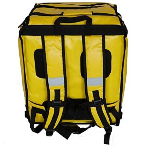 packir pk-gv: extendable food delivery rucksacks, flexible pizza takeaway bags, delivery backpacks with cup holders,yellow