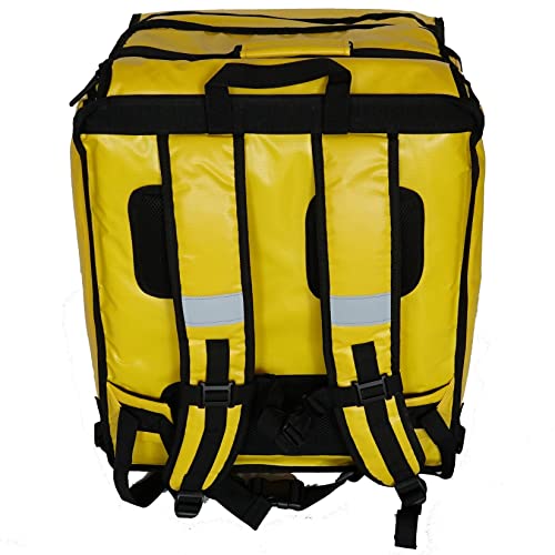 Packir PK-GV: Extendable Food Delivery Rucksacks, Flexible Pizza Takeaway Bags, Delivery Backpacks with Cup Holders,Yellow