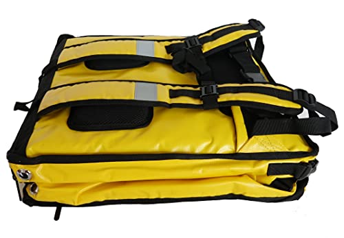 Packir PK-GV: Extendable Food Delivery Rucksacks, Flexible Pizza Takeaway Bags, Delivery Backpacks with Cup Holders,Yellow