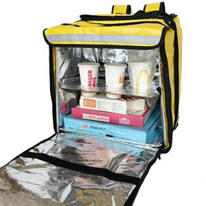 Packir PK-GV: Extendable Food Delivery Rucksacks, Flexible Pizza Takeaway Bags, Delivery Backpacks with Cup Holders,Yellow