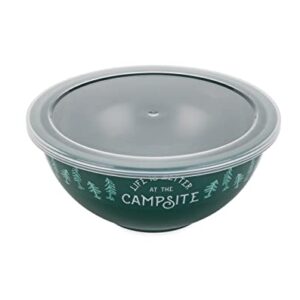 Camco Life is Better at The Campsite Nesting Bowl Set with Lids | Great for On-The-Go Lifestyles | Features (4) Durable Melamine Bowls with (4) Plastic Lids (53451)