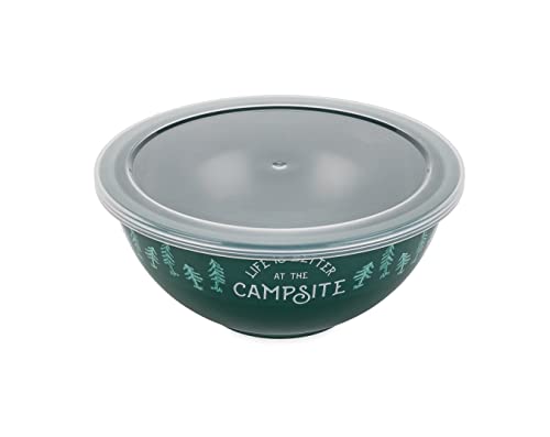 Camco Life is Better at The Campsite Nesting Bowl Set with Lids | Great for On-The-Go Lifestyles | Features (4) Durable Melamine Bowls with (4) Plastic Lids (53451)