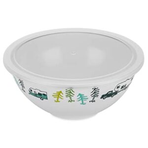 Camco Life is Better at The Campsite Nesting Bowl Set with Lids | Great for On-The-Go Lifestyles | Features (4) Durable Melamine Bowls with (4) Plastic Lids (53451)