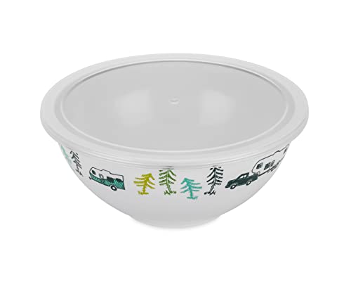 Camco Life is Better at The Campsite Nesting Bowl Set with Lids | Great for On-The-Go Lifestyles | Features (4) Durable Melamine Bowls with (4) Plastic Lids (53451)