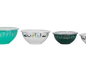 Camco Life is Better at The Campsite Nesting Bowl Set with Lids | Great for On-The-Go Lifestyles | Features (4) Durable Melamine Bowls with (4) Plastic Lids (53451)