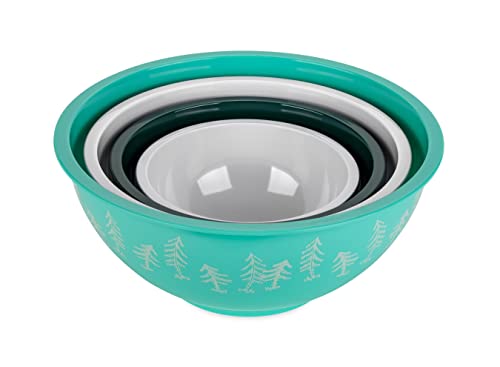 Camco Life is Better at The Campsite Nesting Bowl Set with Lids | Great for On-The-Go Lifestyles | Features (4) Durable Melamine Bowls with (4) Plastic Lids (53451)