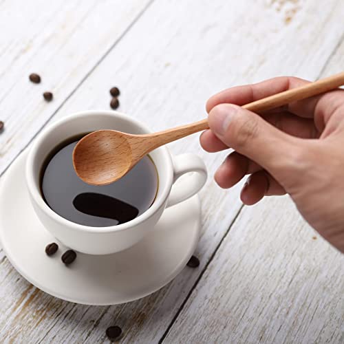 2pcs 6inch Honey Dipper Stick,2pcs 7.87inch Long Handle Coffee Stirring Spoons,Beech Wooden Honey Jar Spoons Stirrer,Dessert Iced Tea Cocktail Mixing Spoons for Home Kitchen,Wedding Party Favors