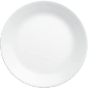 corelle vitrelle 4-pieces 10.25" glass dinner plates, chip & crack resistant glass dinnerware set plates, winter frost white