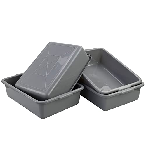 Innouse 22 L Commercial Tote Box, Food Serving Bus Tub, 4 Pack, Grey