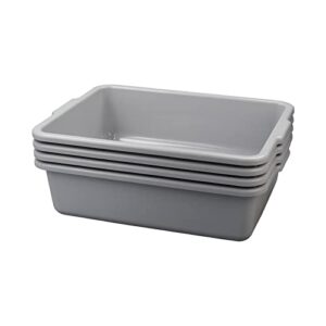 Innouse 22 L Commercial Tote Box, Food Serving Bus Tub, 4 Pack, Grey