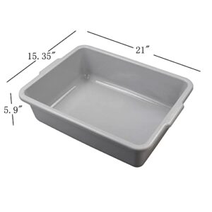 Innouse 22 L Commercial Tote Box, Food Serving Bus Tub, 4 Pack, Grey