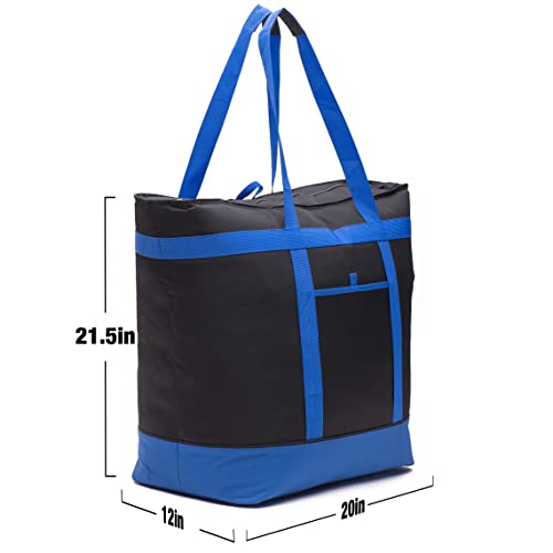 XXX-Large Insulated Cooler Bag with Hard-Bottom. Made from Heavy Duty Materials, Thick Insulation, Large Sturdy Zipper. for Shopping, Grocery, Pizza Delivery, Family Events.