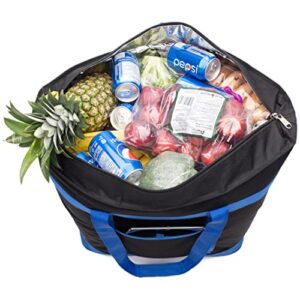 XXX-Large Insulated Cooler Bag with Hard-Bottom. Made from Heavy Duty Materials, Thick Insulation, Large Sturdy Zipper. for Shopping, Grocery, Pizza Delivery, Family Events.