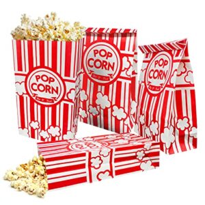 yesmona 50 pcs flat bottom popcorn bags, 2 oz paper popcorn bags for family movie night baseball themed carnival christmas birthday party …