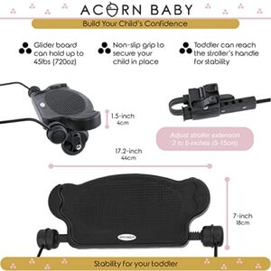 Acorn Baby Universal Stroller Board - 17.2 x 7 x 1.5in Black Quick Snap On and Off Attachable Stroller Standing Board