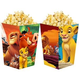 GANKTOWCOY 24pcs Lion King Popcorn Boxes Lion King Birthday Party Supplies Favors for Birthday Theater Themed Parties Movie Nights Carnivals