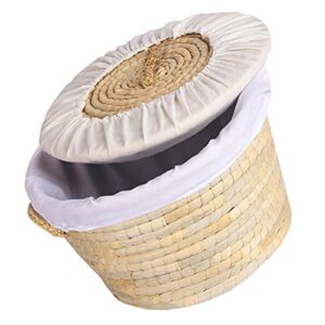 DOITOOL 1Pc Home Handmade Woven Food Storage Basket Eggs Storage Knit Basket (Beige) Practical Warmer Ourdoor Indoor