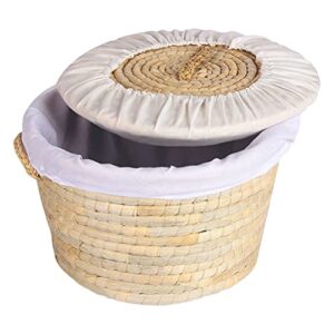 doitool 1pc home handmade woven food storage basket eggs storage knit basket (beige) practical warmer ourdoor indoor