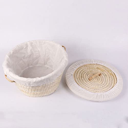 DOITOOL 1Pc Home Handmade Woven Food Storage Basket Eggs Storage Knit Basket (Beige) Practical Warmer Ourdoor Indoor