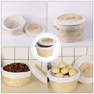 DOITOOL 1Pc Home Handmade Woven Food Storage Basket Eggs Storage Knit Basket (Beige) Practical Warmer Ourdoor Indoor